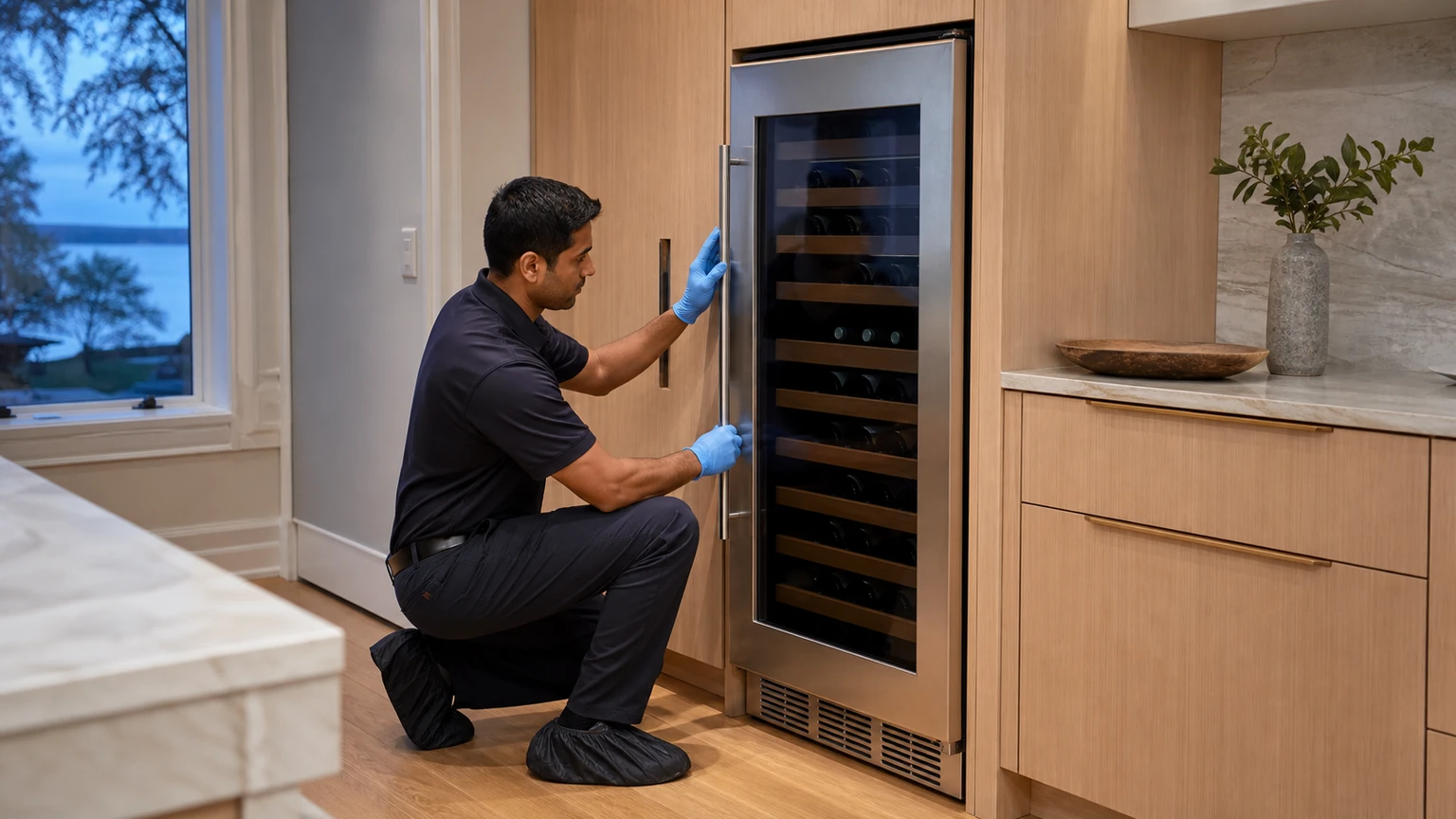 Undercounter ice maker diagnostic visit in the service area